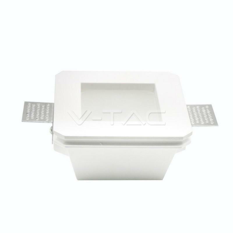 v-tac v-tac faretto ad incasso quadrato attacco gu10 in gesso colore opaco   3691 - foto 1