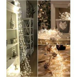 Giocoplast cascata di 200 led bianchi caldi su filo di rame 2 mt 145 13201 14513201