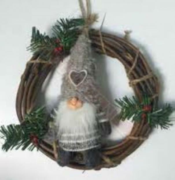 giocoplast natale giocoplast fuoriporta gnomo grigio coroncina da 20 cm con berretto con cuore 32516991 - foto 1