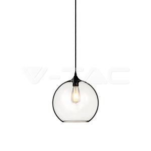 Sospensione  attacco e27 max 60w trasparente vt-7302 - 3865