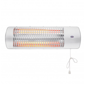 Stufa al quarzo a parete 1200w ip24 con interruttore a tirante grigio hzq1200w