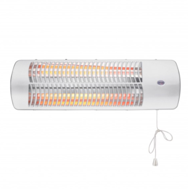 zephir zephir stufa al quarzo a parete 1200w ip24 con interruttore a tirante grigio hzq1200w - foto 1