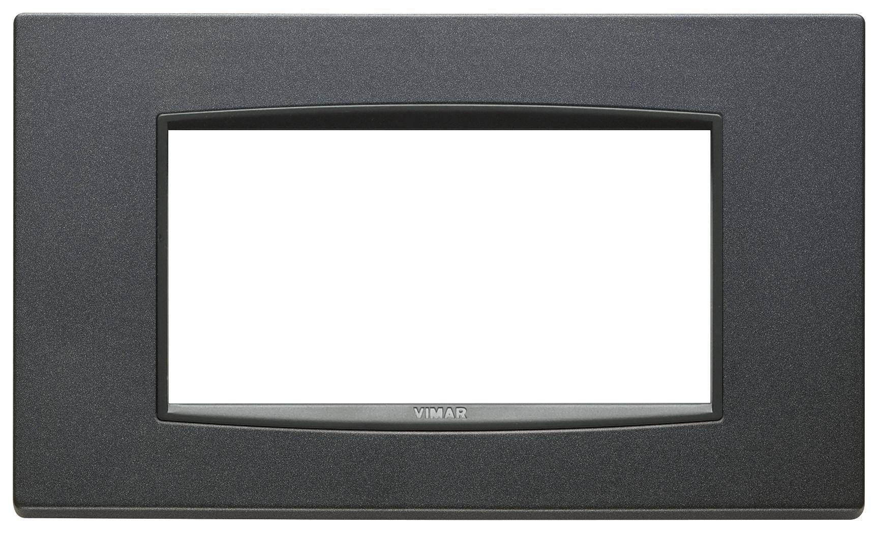 vimar vimar eikon placca classic 4 moduli metallo colore antracite matt 20654.15 - foto 1