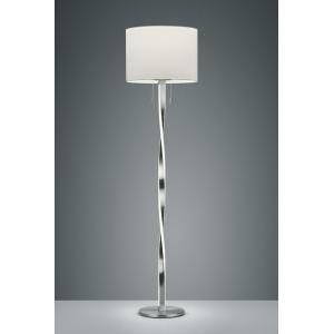 Nandor piantana con paralume bianco e asta elicoidale illuminata led acciaio satinato con interruttori separati h.162cm 475310307