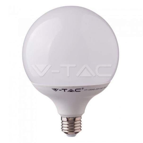v-tac v-tac globo led chip samsung 18w attacco grande e27 2000lm luce fredda 6400k vt-288 125 - foto 1