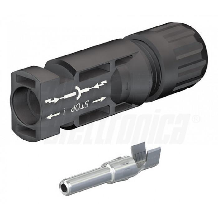 Connettore volante maschio Alpha Elettronica MC4 max 1000V nero 2pz - 200-401/B2 01