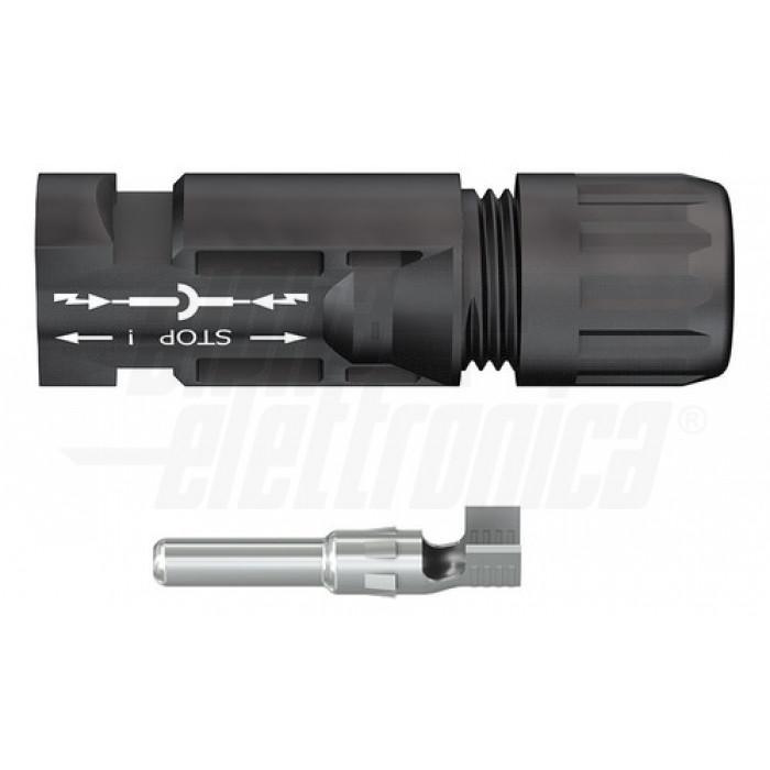 Connettore volante maschio Alpha Elettronica MC4 max 1000V nero 2pz - 200-401/B2 02
