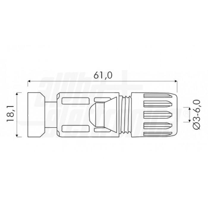 Connettore volante maschio Alpha Elettronica MC4 max 1000V nero 2pz - 200-401/B2 03