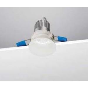 Incasso led tondo 8,5w luce calda 3000k per installazione in controsoffitto con doppia cornice colore bianco d1r/40/3k/w