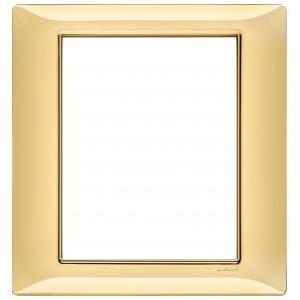 Placca  plana 8 moduli - in tecnopolimero color oro lucido 14668.24