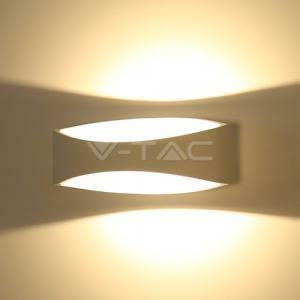 Applique led da interno ip20 5w luce calda 3000k in alluminio colore bianco vt-705 8208