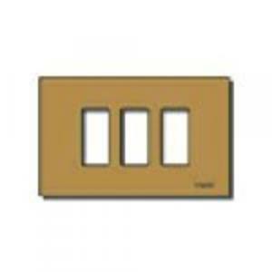 8000 placca 3 moduli alluminio fissaggio a scatto colore bronzo 08637.br