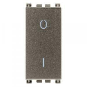 Arke' metal interruttore illuminabile 2p 16ax 1 modulo colore alluminio 19015.m