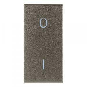 Arke' metal tasto 1 modulo simbolo o i illuminabile colore alluminio 19021.99.m