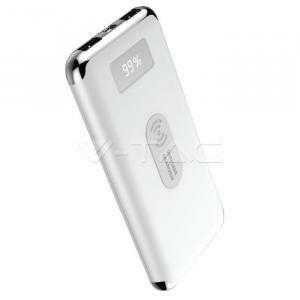 Batteria esterna portatile wireless 10000mah colore bianco vt-3505 8854