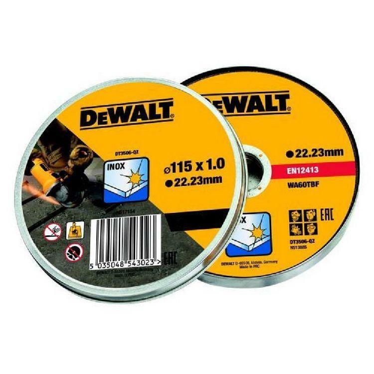 10 Dischi Piatti DEWALT per Tagli su Acciaio Inox - DT3506-QZ 01