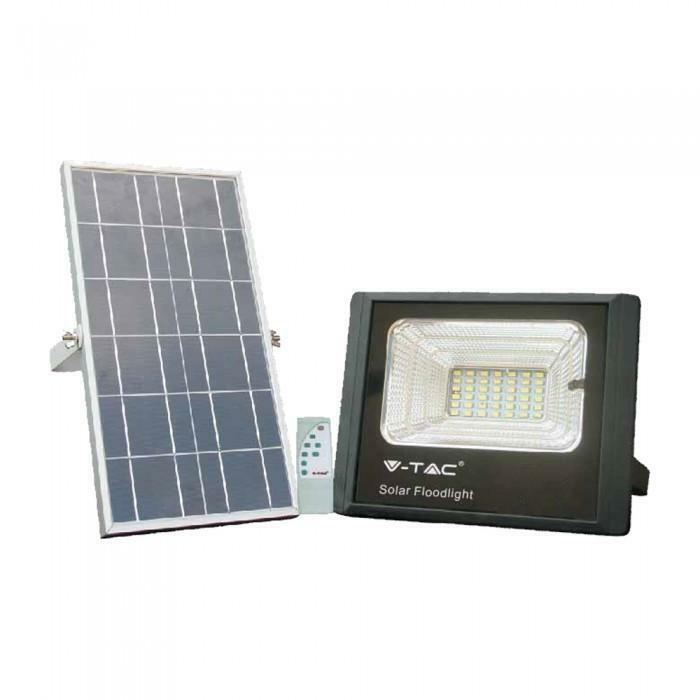 v-tac v-tac kit pannello solare e proiettore led 25w luce naturale 4000k da esterno ip65 colore nero vt-25w 8573 - foto 1