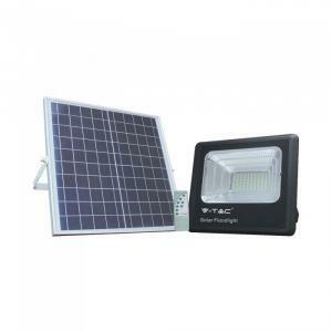 Kit pannello solare e proiettore led 60w luce naturale 4000k da esterno ip65 colore nero vt-60w 8575