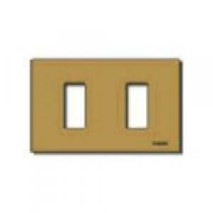 8000 placca 2 moduli a scatto in alluminio colore bronzo 08636.br