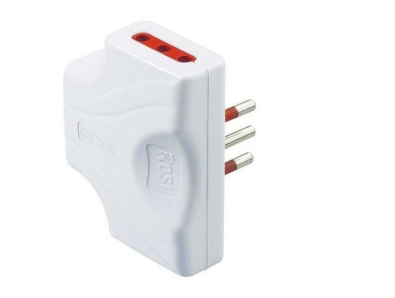 Adattatore Triplo Rosi Materiale Elettrico Salva Spazio 10A 2P+T Bianco - RS78130 01