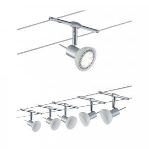 Sistema di cavi sheely 5 punti luce attacco gu5.3 in metallo colore cromo opaco 94136
