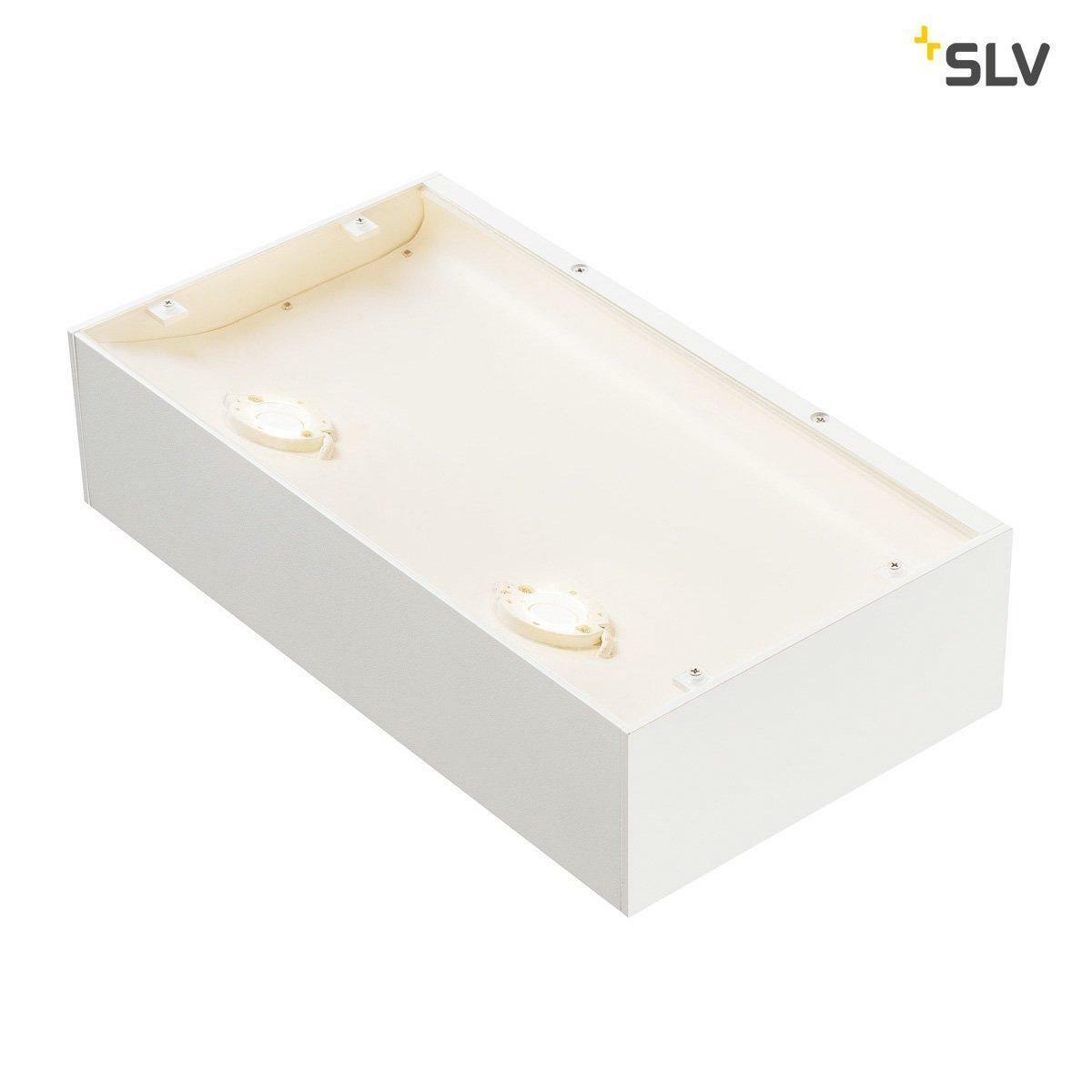 slv slv italia shell 30, lampada led 54w da parete squadrata luce calda 3000k in alluminio/vetro acrilico colore bianco 1000423 - foto 1
