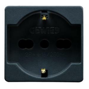 System presa schuko 2p&#43;t 16a bivalente standard italiano /tedesco colore nero gw21246