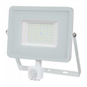 Proiettore slim led chip samsung con sensore di movimento 50w luce fredda 6400k colore bianco vt-50-s  468