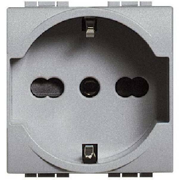 bticino bticino livinglight presa schuko 2p+t 16a tech nt4140/16 - foto 1