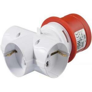 Materiale elettrico adattatore da spina industriale 16a 5p 400v a 3 prese schuko 1840