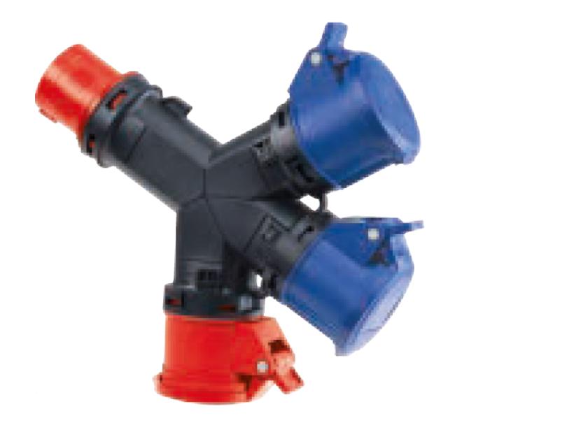Moltiplicatore Rosi 3 uscite con spina 16A 5P IP54 - 1001860 01