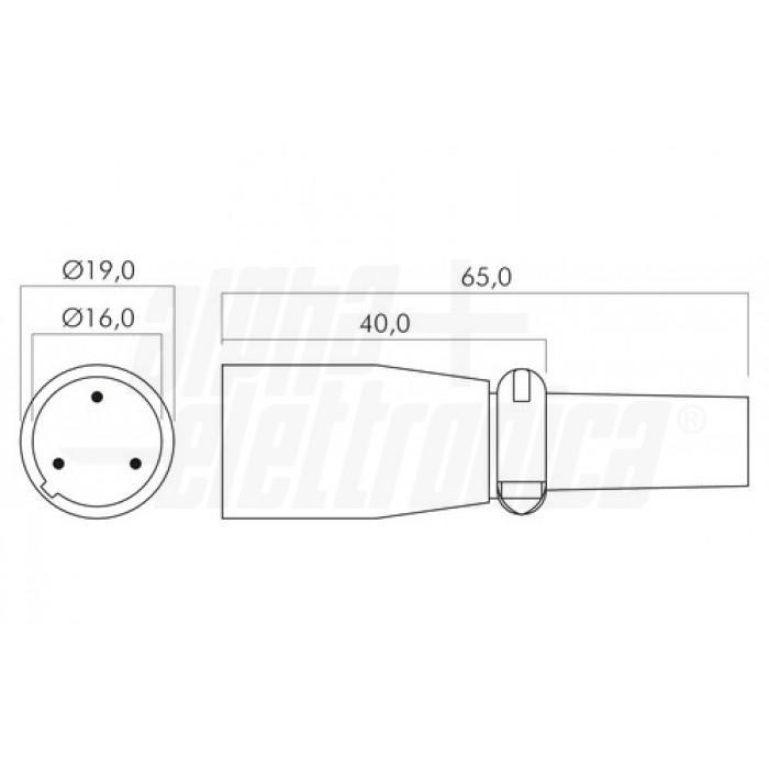 Spina XLR Alpha Elettronica 3P ottone nichelato - 40-60 03
