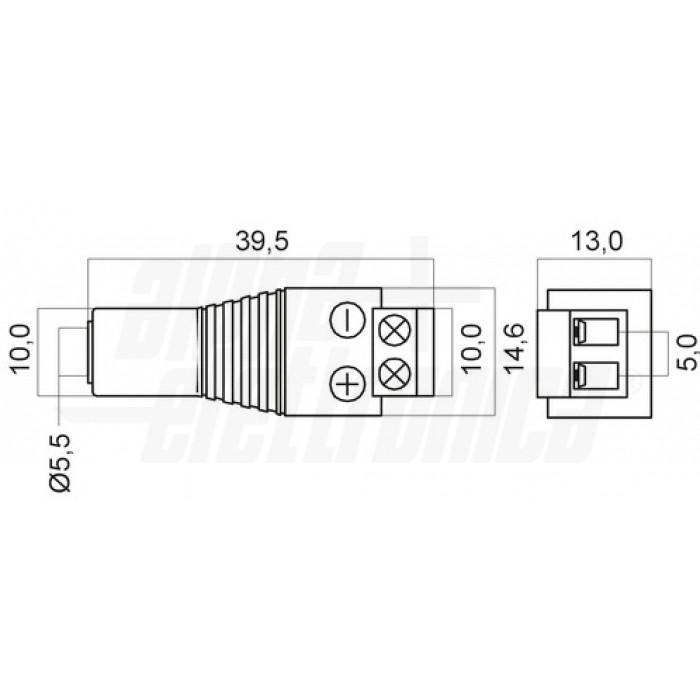 Adattatore da presa a morsetto Alpha Elettronica 3A nero - 28-07 03