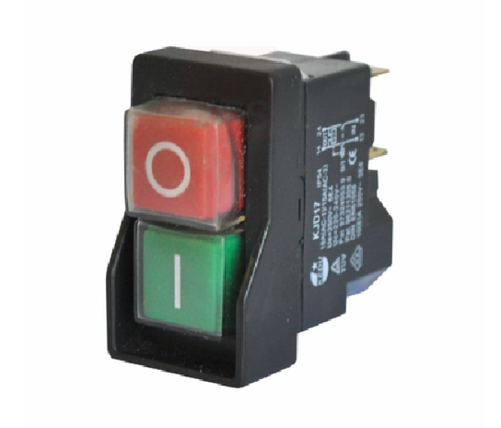 Interruttore bipolare Dellerba 16A 230V con pulsanti verde e rosso IP54