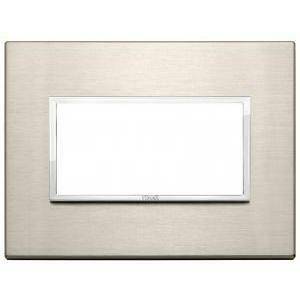 Eikon evo placca 4 moduli alluminio  colore bronzo chiaro 21654.04