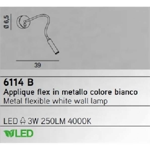 perenz perenz applique flex in metallo colore bianco 3w led 6114b - foto 2