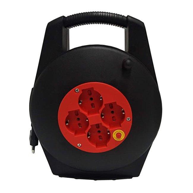 rosi rosi materiale elettrico avvolgicavo 10mt con bipasso + schuko 16a e disgiuntore termico rs76111 - foto 1