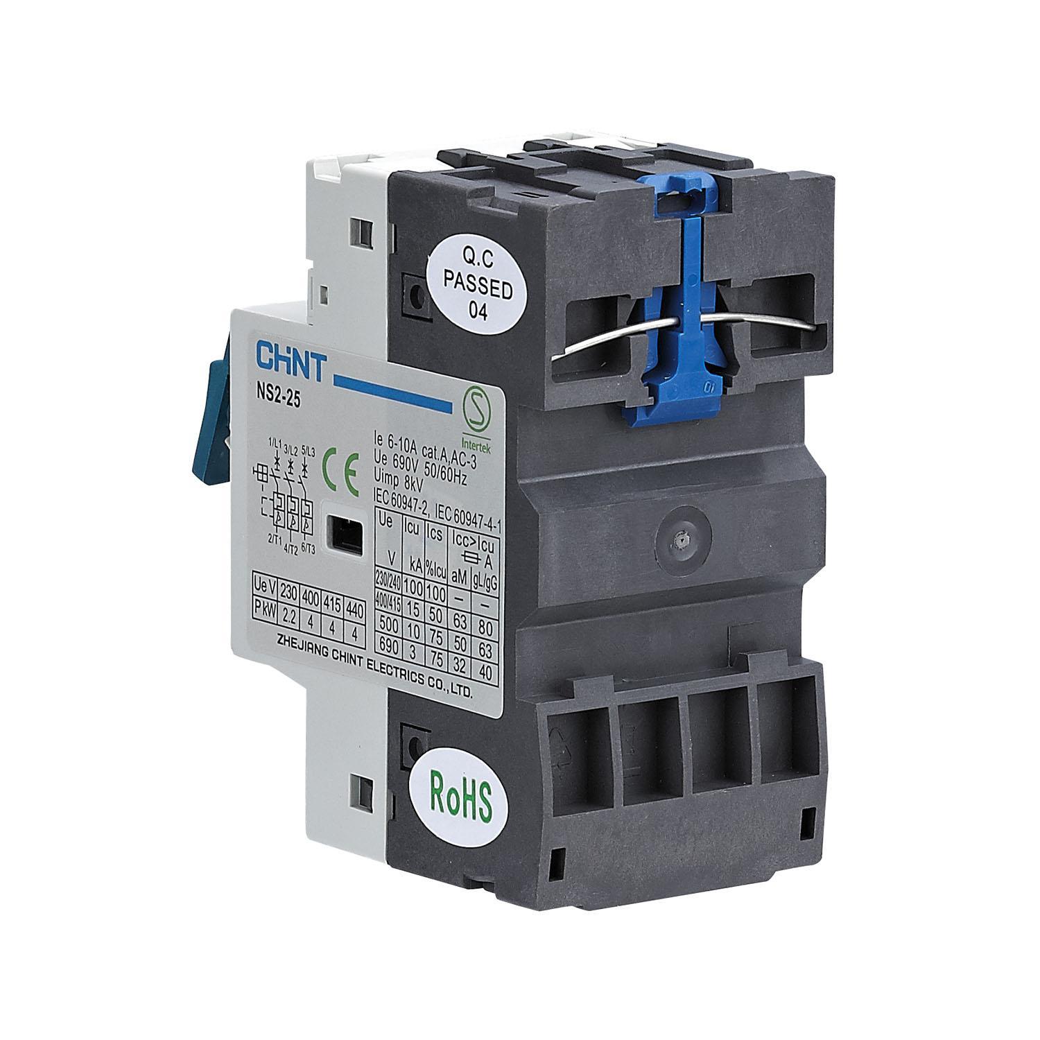 chint chint salvamotore magnetotermico 3 poli regolazione 6-10a serie ns2-25 200209 - foto 3