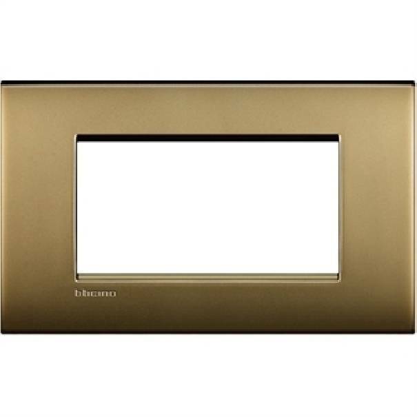 bticino bticino livinglight air - placca 4 moduli colore oro satinato lnc4804of - foto 1