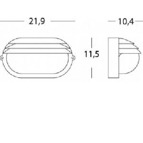 Plafoniera Ovale Sovil Palpebra da Esterno Nera - 787/06 01
