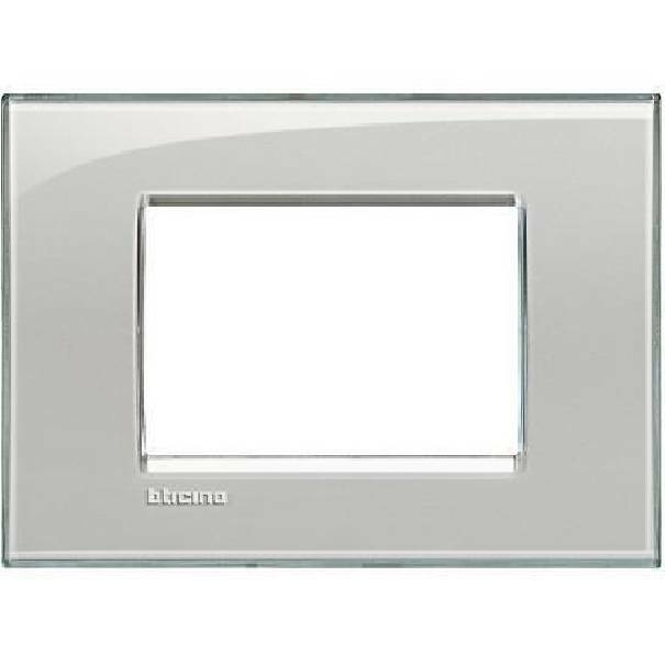 bticino bticino livinglight placca 3 moduli colore grigio ghiaccio lna4803kg - foto 1