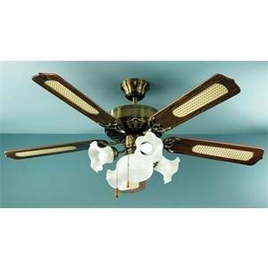 Ventilatore ottone brunito con kit luce 7066ob
