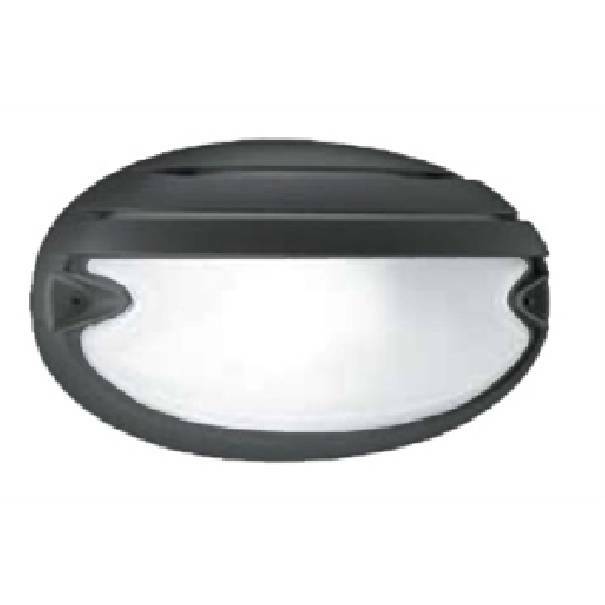 performance in lighting spa prisma plafoniera ovale da esterno nera con griglia chip 005787 - foto 1